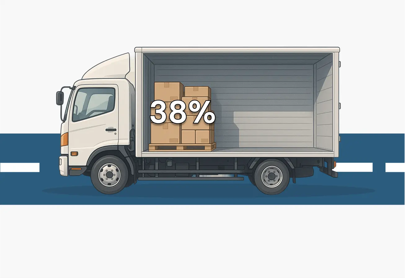 38% truck capacity utilization visualization